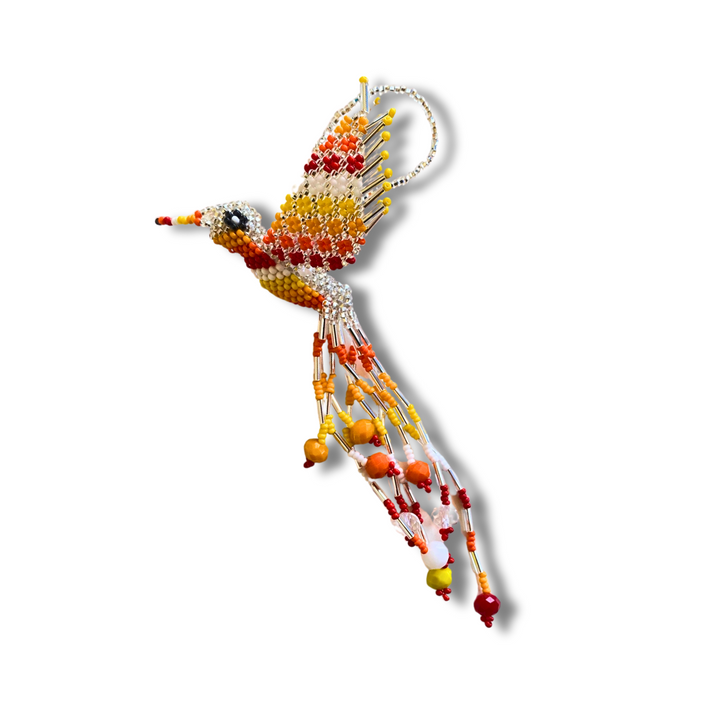 Large Hummingbird Seed Bead Ornament - Guatemala-Decor-Yulisa (Galería Artes Chávez - GU)-Tone 8-Lumily MZ Fair Trade Nena & Co Hiptipico Novica Lucia's World emporium