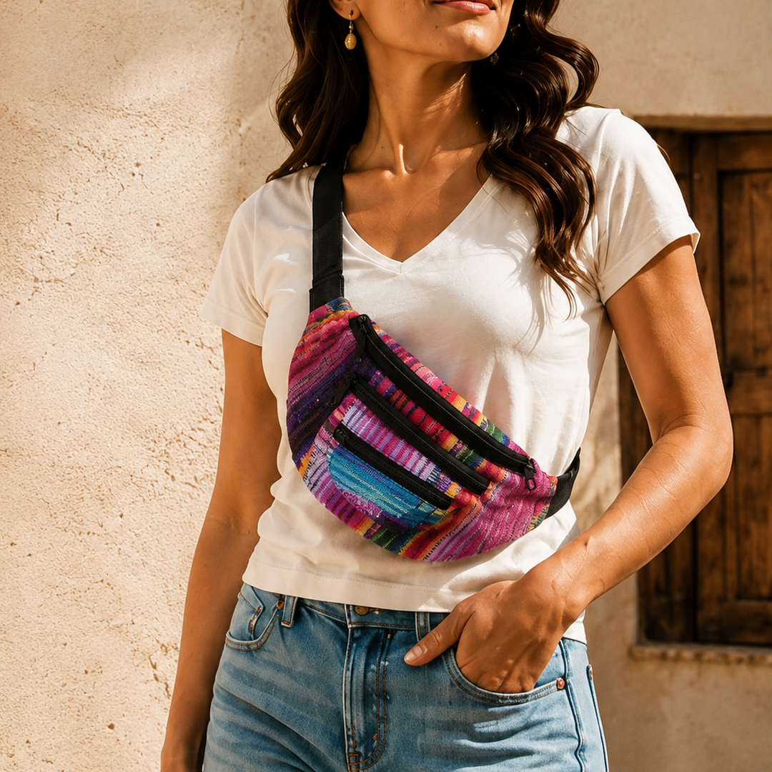 Unisex Fanny Pack | Hip Pack with Sustainable Fabric - Guatemala-Bags-Don Miguel (Tipicos el Paisaje - GU)-Lumily Fair Trade Handmade