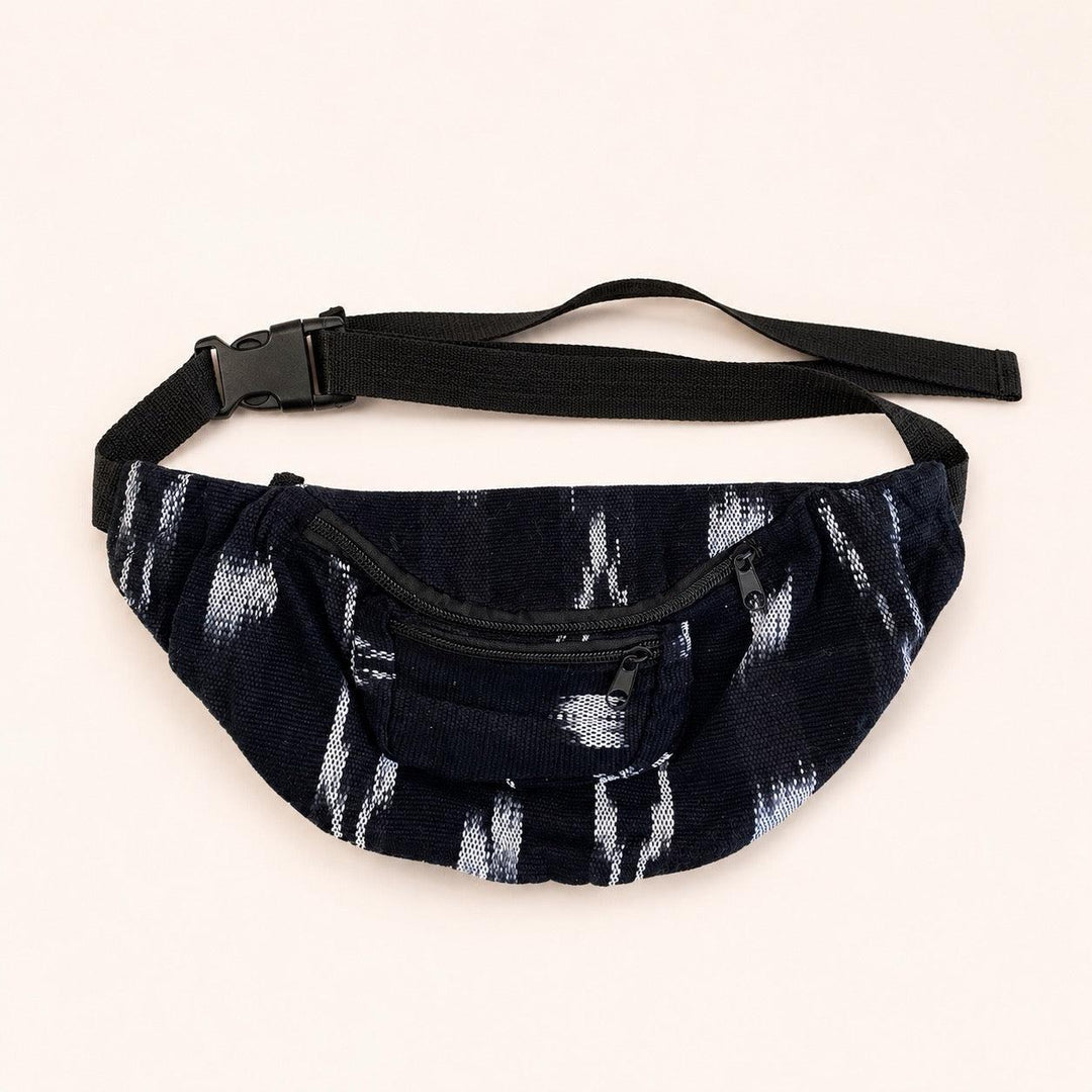 Unisex Fanny Pack | Hip Pack with Sustainable Fabric - Guatemala-Bags-Don Miguel (Tipicos el Paisaje - GU)-Black-Lumily Fair Trade Handmade