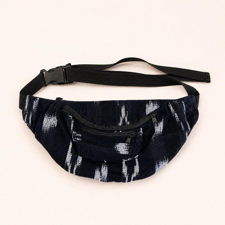 Unisex Fanny Pack | Hip Pack with Sustainable Fabric - Guatemala-Bags-Don Miguel (Tipicos el Paisaje - GU)-Black-Lumily Fair Trade Handmade