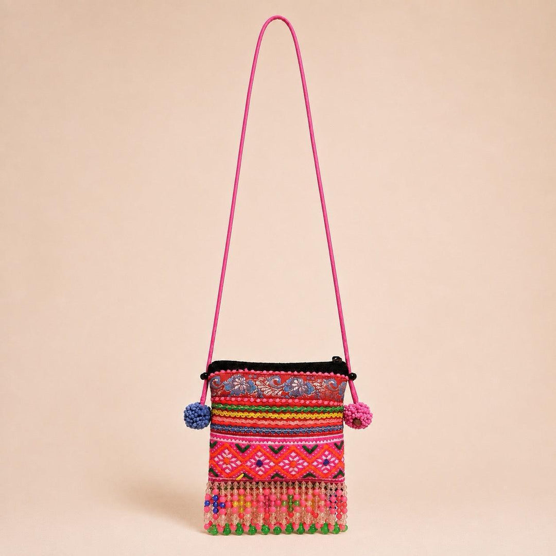 One-of-a-Kind Vintage Hmong Ceremonial Textile Crossbody Bag - Thailand-Crossbody-Pranee Shop-Lumily Fair Trade Handmade