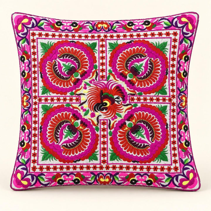 Hmong Bird Embroidered Pillow Cover - Thailand