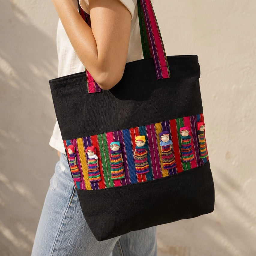 Worry Doll Carry-All Woven Tote - Guatemala