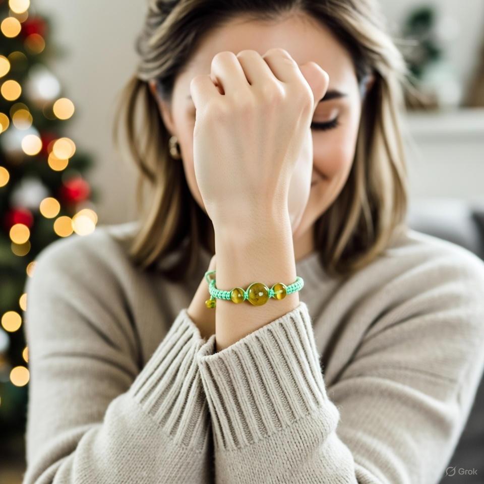 Erika Triple Amber Macrame Pull String Bracelet - Mexico-Bracelets-Erika (Artesanias Yareli - MX)-Lumily MZ Fair Trade Nena & Co Hiptipico Novica Lucia's World emporium