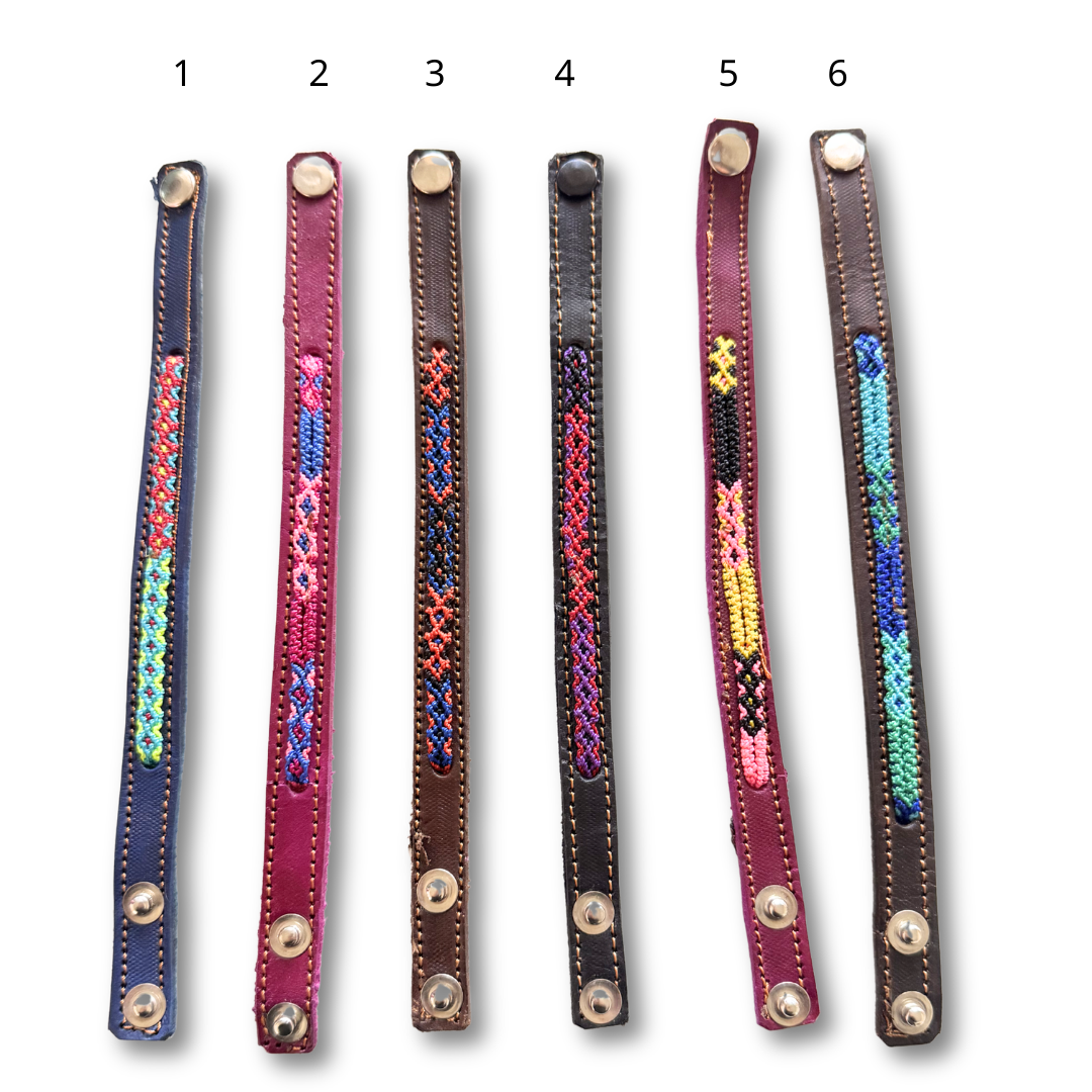Vista Leather Adjustable Friendship Bracelet - Mexico-Jewelry-Joel (Arte Moderno en Cuero - MX)-Style 1-Lumily MZ Fair Trade Nena &amp; Co Hiptipico Novica Lucia&