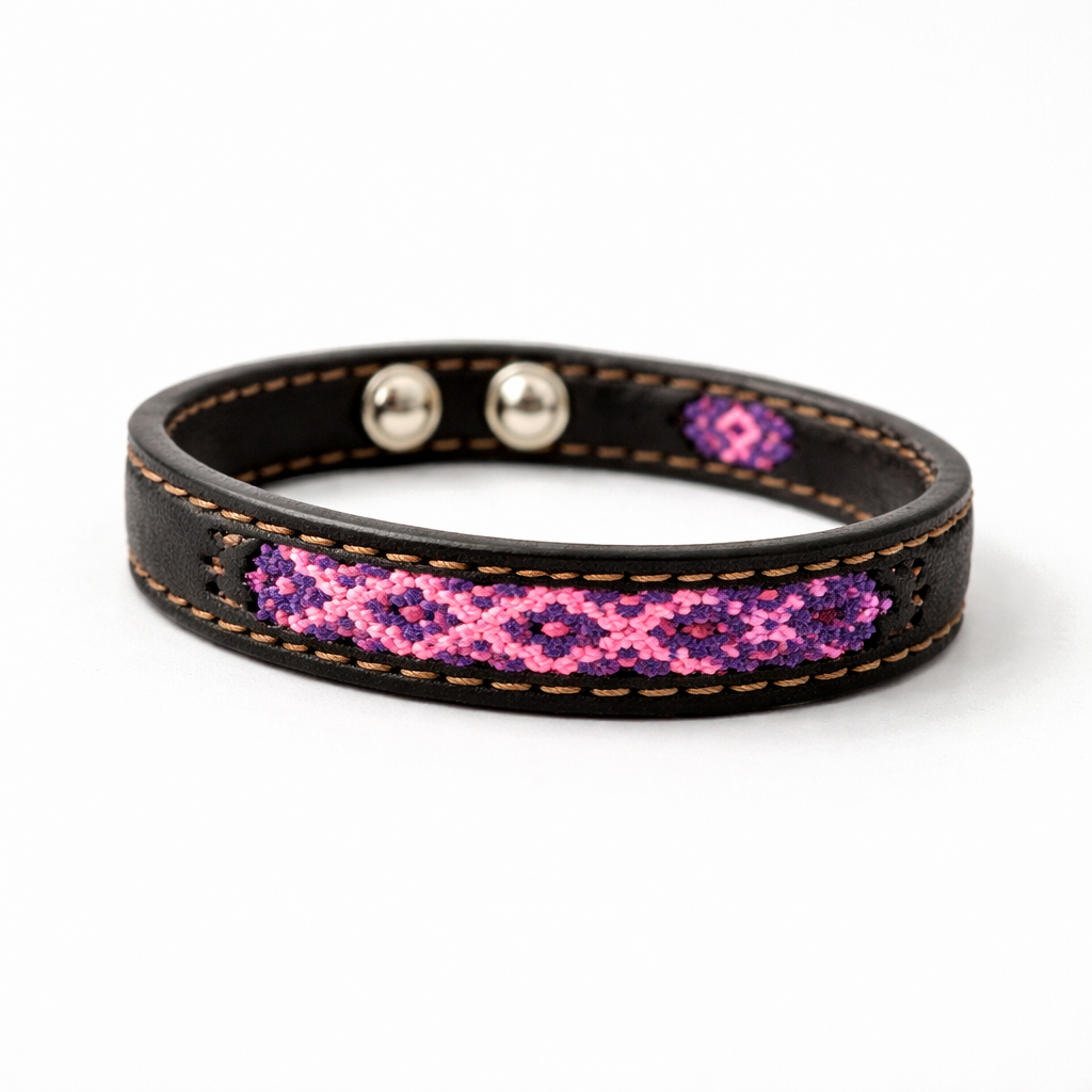 Vista Leather Adjustable Friendship Bracelet - Mexico-Jewelry-Joel (Arte Moderno en Cuero - MX)-Black Assorted-Lumily MZ Fair Trade Nena &amp; Co Hiptipico Novica Lucia&