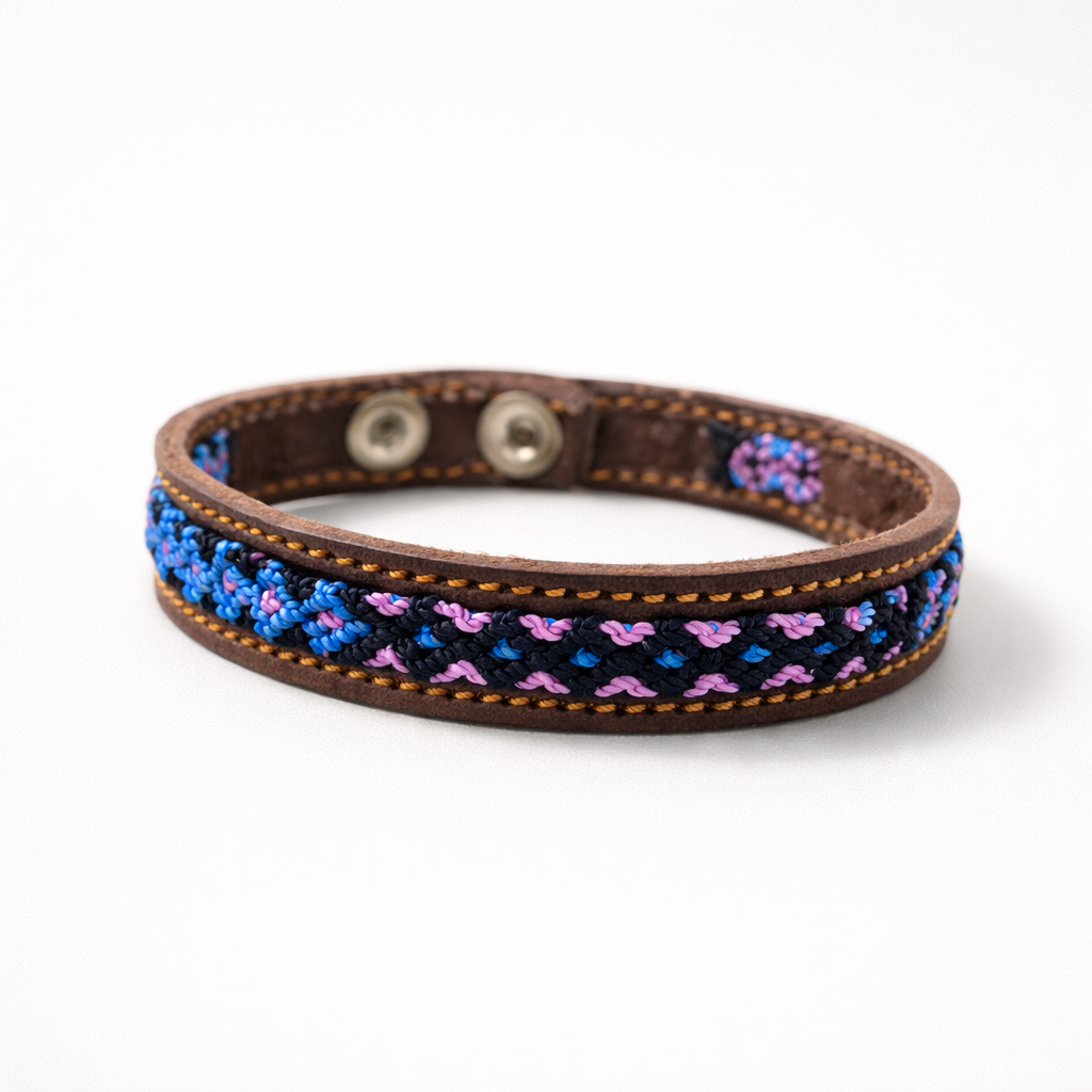 Vista Leather Adjustable Friendship Bracelet - Mexico-Jewelry-Joel (Arte Moderno en Cuero - MX)-Brown Assorted-Lumily MZ Fair Trade Nena & Co Hiptipico Novica Lucia's World emporium