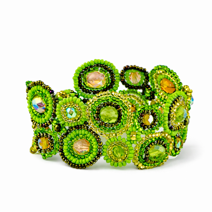 Bola Seed Bead Magnetic Closure Bracelet - Guatemala-Bracelets-Lumily-Foliage-Lumily MZ Fair Trade Nena &amp; Co Hiptipico Novica Lucia&
