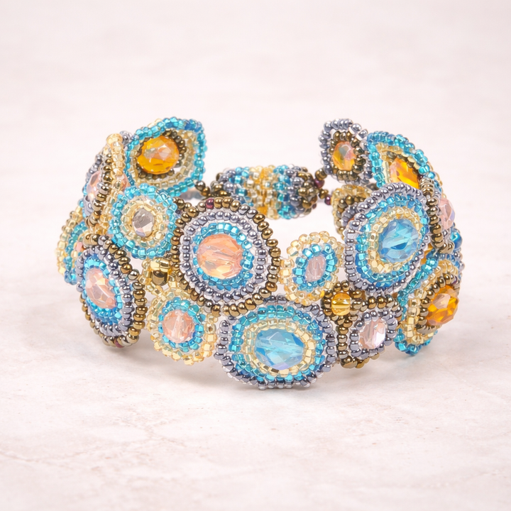 Bola Seed Bead Magnetic Closure Bracelet - Guatemala-Bracelets-Lumily-Beige-Lumily MZ Fair Trade Nena &amp; Co Hiptipico Novica Lucia&