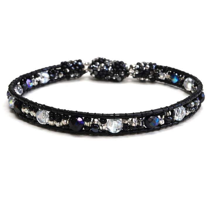 Beaded Bracelet Magnetic Clasp Boho Seed Bead Bracelet Fair Trade - Guatemala-Bracelets-Maria-Black-Lumily MZ Fair Trade Nena &amp; Co Hiptipico Novica Lucia&