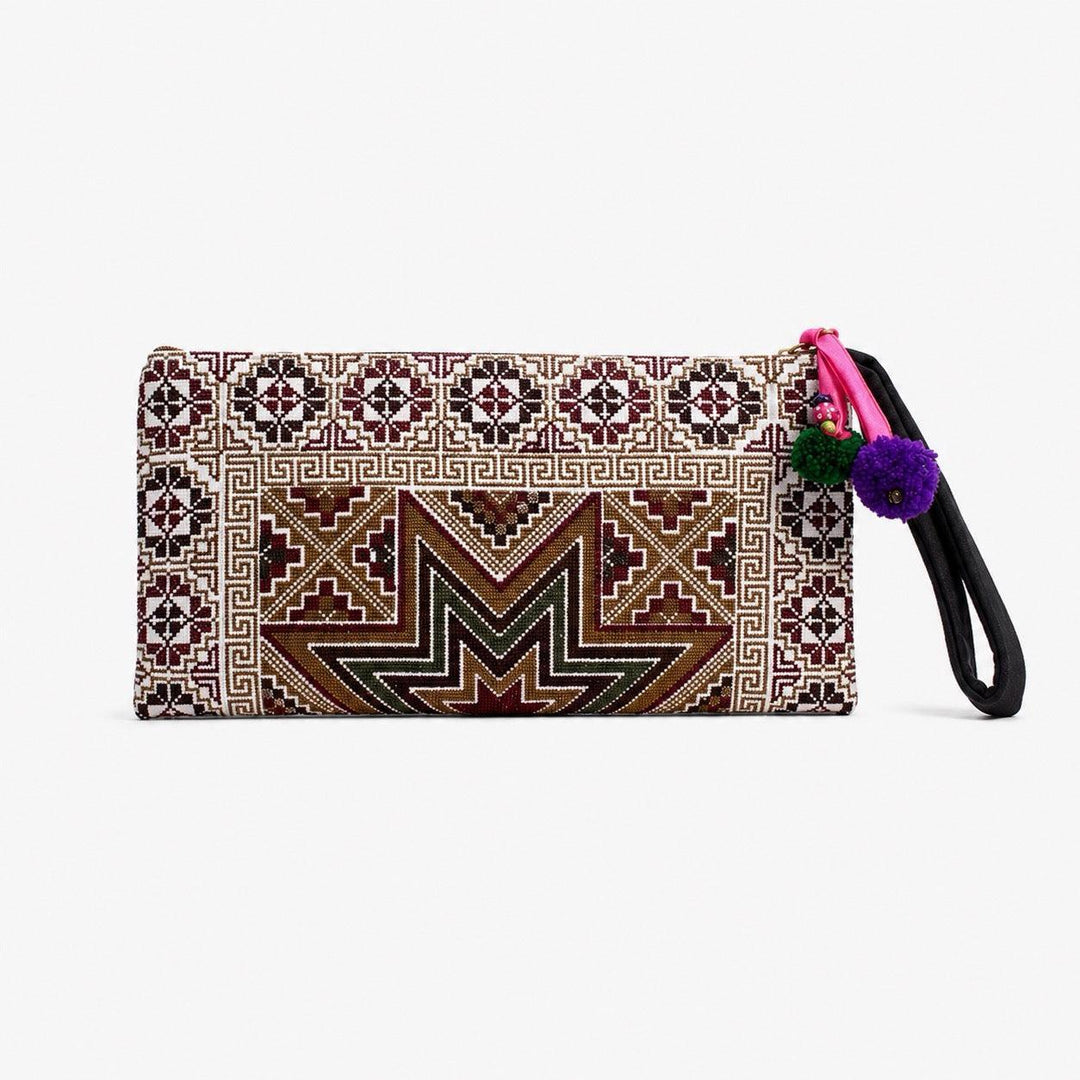 Tahj Embroidered Artisan Wristlet Clutch - Thailand-Wristlets-Ae (Thailand)-Lumily Fair Trade Handmade