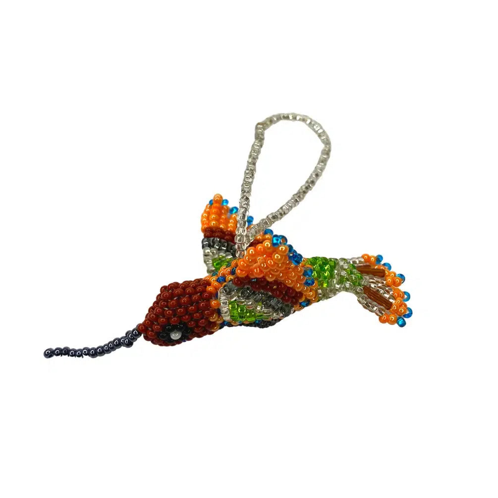 Hummingbird Seed Bead Ornament - Guatemala-Lumily-Lumily MZ Fair Trade Nena & Co Hiptipico Novica Lucia's World emporium