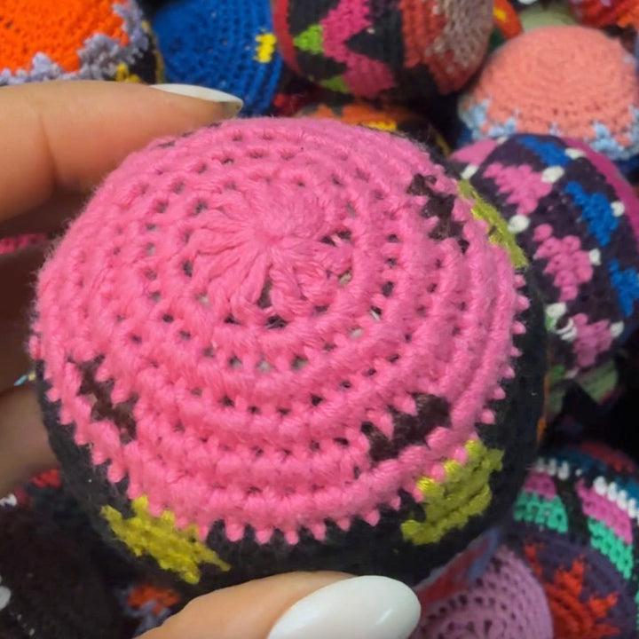 6-Pack Handmade Crochet Foot Sack Imperfects — Artisan Seconds | Foot Bag Hacky Bag | Hacky Bag | Hand Crocheted | Bundle Pack