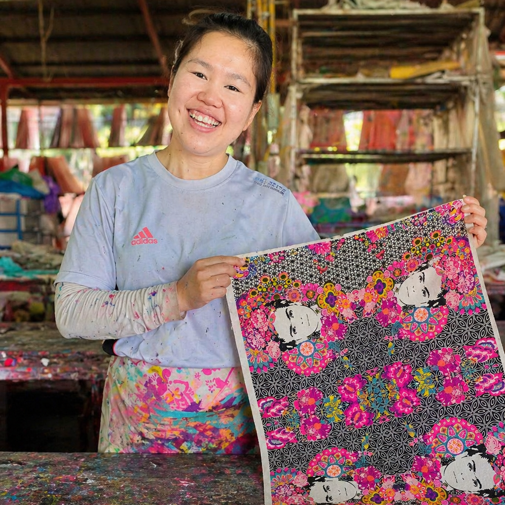 Frida Kahlo Printed Pencil | Brush Boho Colorful Case - Thailand-Bags-Lumily-Lumily MZ Fair Trade Nena &amp; Co Hiptipico Novica Lucia&