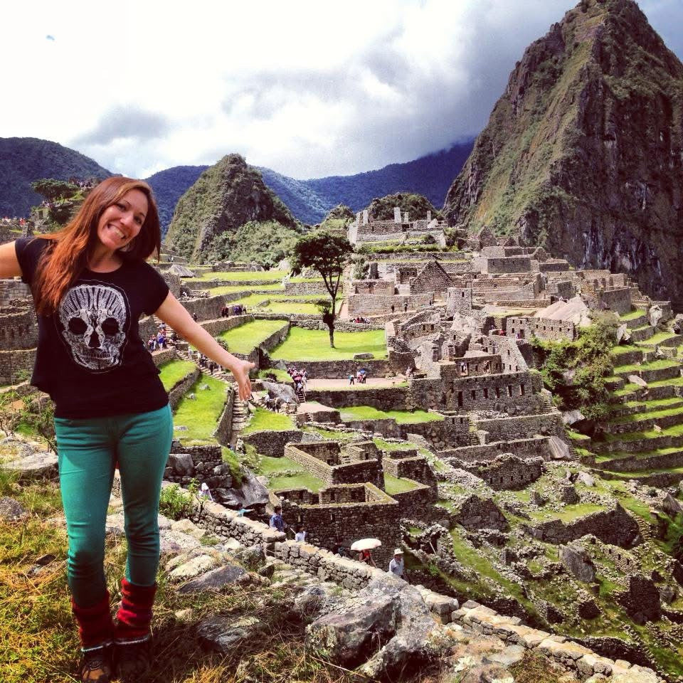 Lumily founder Giovanna Mantilla visiting Machu Picchu in Peru