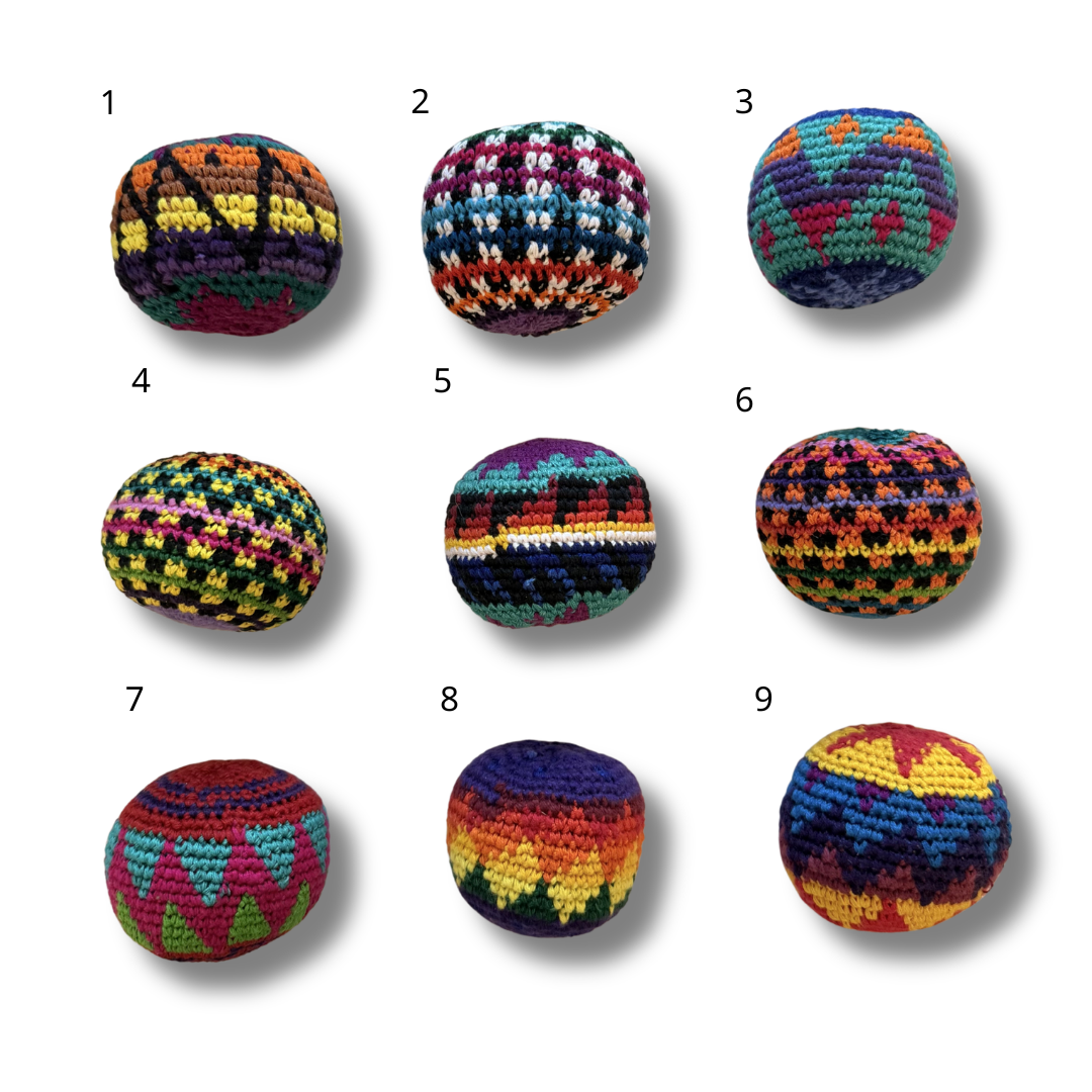 Crochet Multicolor Hacky Sack Stress Ball | Bocce Ball - Guatemala-Accessories-Juana (GU)-Option 1-Lumily MZ Fair Trade Nena & Co Hiptipico Novica Lucia's World emporium