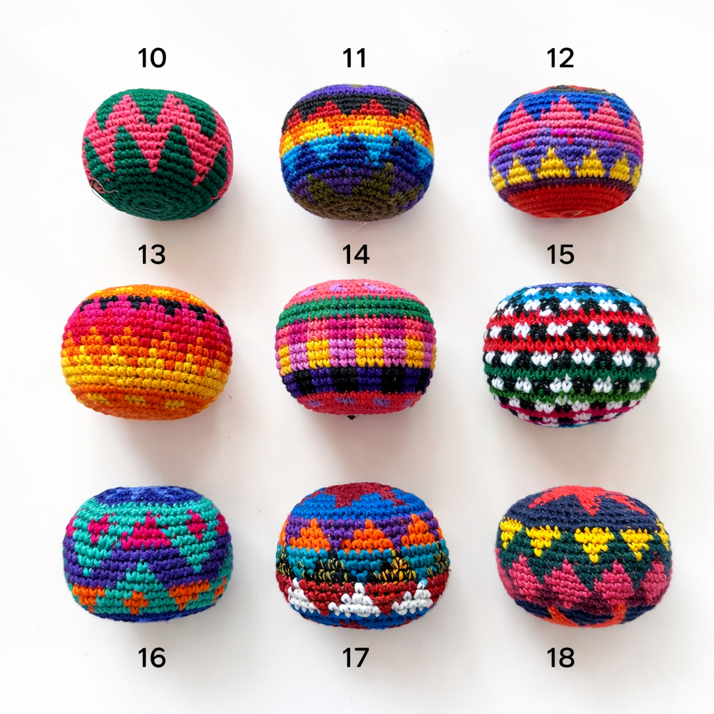 Crochet Multicolor Hacky Sack Stress Ball | Bocce Ball - Guatemala-Accessories-Juana (GU)-Option10-Lumily MZ Fair Trade Nena & Co Hiptipico Novica Lucia's World emporium
