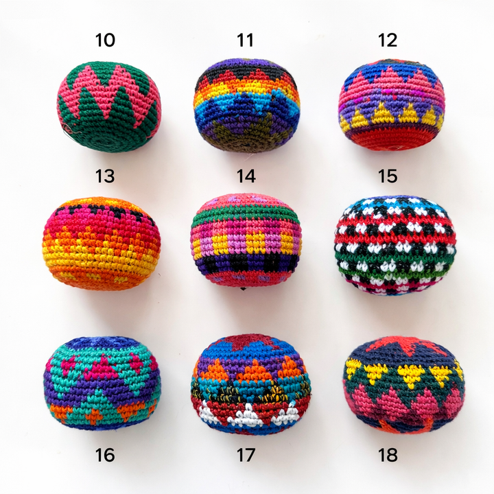 Crochet Multicolor Hacky Sack Stress Ball | Bocce Ball - Guatemala-Accessories-Juana (GU)-Option10-Lumily MZ Fair Trade Nena & Co Hiptipico Novica Lucia's World emporium