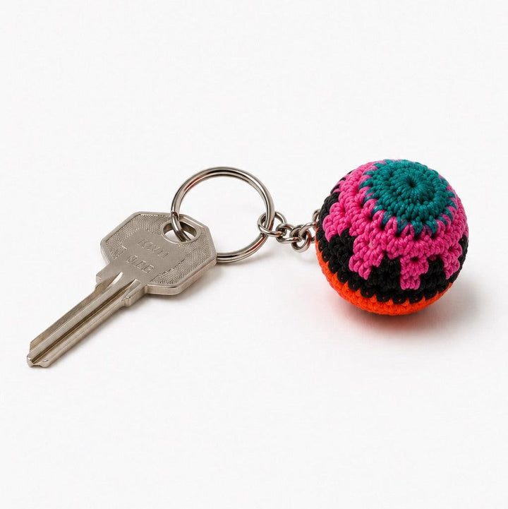 Mini Hacky Sack Handmade Footbag Knit Crochet Keychain – Guatemala-Accessories-Juana (GU)-Single-Lumily MZ Fair Trade Nena &amp; Co Hiptipico Novica Lucia&