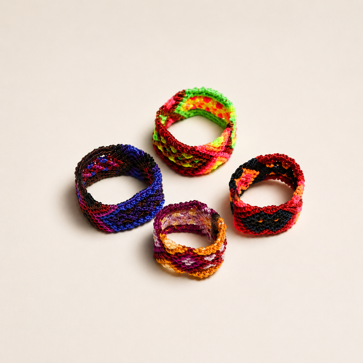 Friendship Ring | Handmade Fair Trade Macramé Ring from Mexico-Jewelry-Rebeca y Francisco (Mexico)-Lumily MZ Fair Trade Nena &amp; Co Hiptipico Novica Lucia&