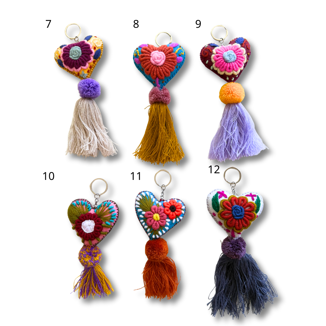 Rapture Embroidered Heart Love Handmade Key Chain | Zipper Pull Rapture Embroidered Heart Love Handmade Key Chain | Zipper Pull