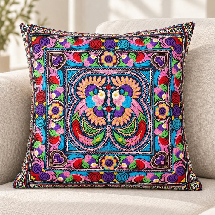 Hmong Bird Embroidered Pillow Cover - Thailand