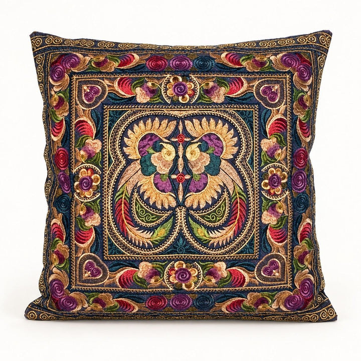 Hmong Bird Embroidered Pillow Cover - Thailand