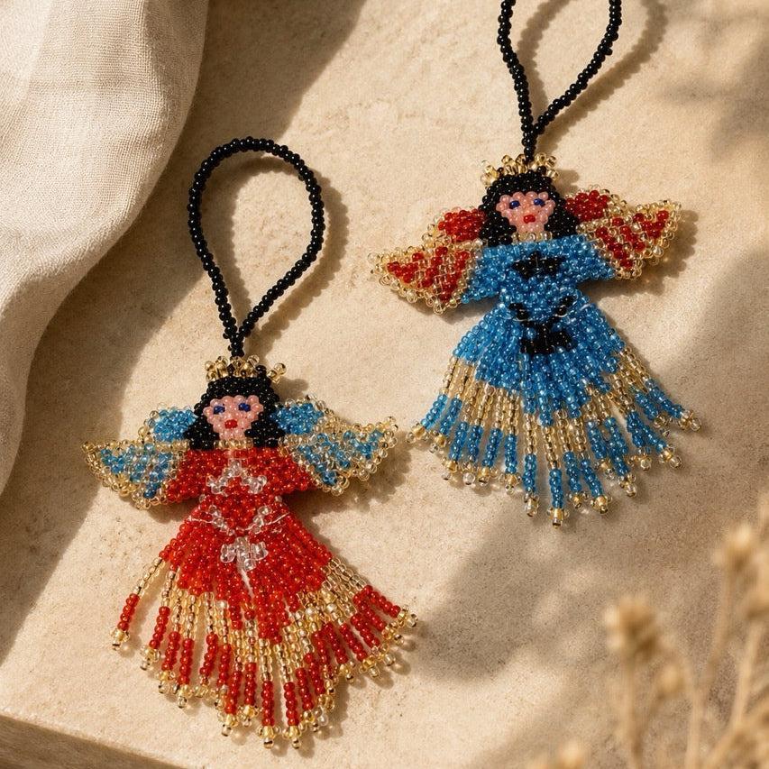 Angel Seed Bead Ornament Fair Trade Christmas Decoration - Guatemala-Decor-Lumily-Lumily MZ Fair Trade Nena &amp; Co Hiptipico Novica Lucia&