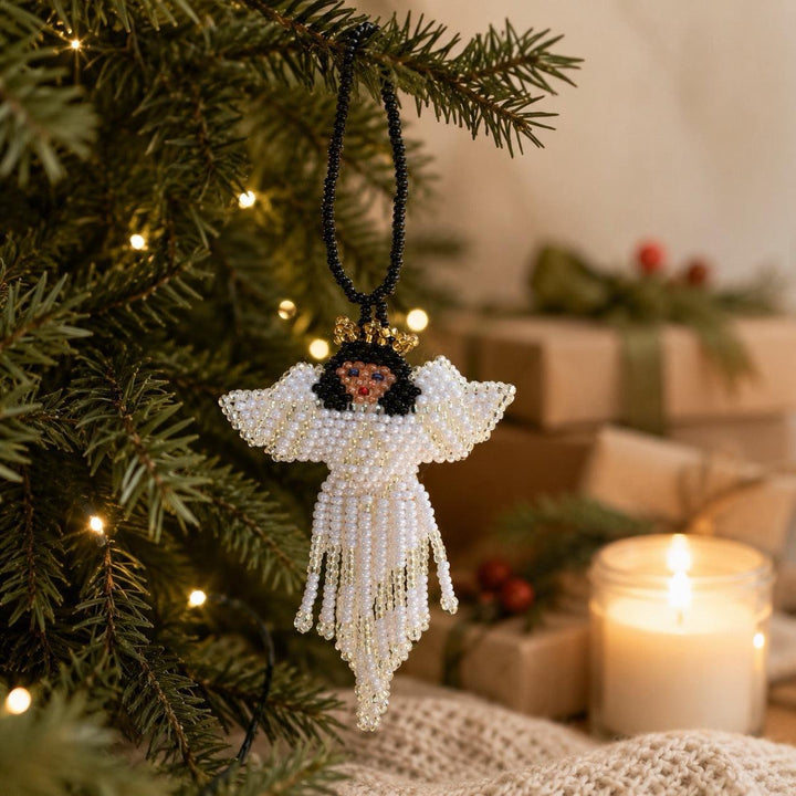 Angel Seed Bead Ornament Fair Trade Christmas Decoration - Guatemala-Decor-Lumily-Lumily MZ Fair Trade Nena &amp; Co Hiptipico Novica Lucia&