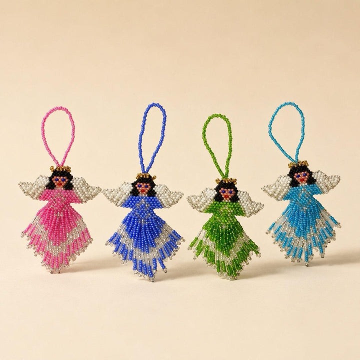 Angel Seed Bead Ornament Fair Trade Christmas Decoration - Guatemala-Decor-Lumily-Multicolor-Lumily MZ Fair Trade Nena &amp; Co Hiptipico Novica Lucia&