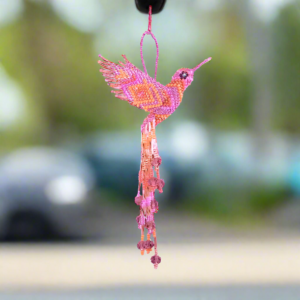 Large Hummingbird Seed Bead Ornament - Guatemala-Decor-Yulisa (Galería Artes Chávez - GU)-Assorted-Lumily MZ Fair Trade Nena & Co Hiptipico Novica Lucia's World emporium