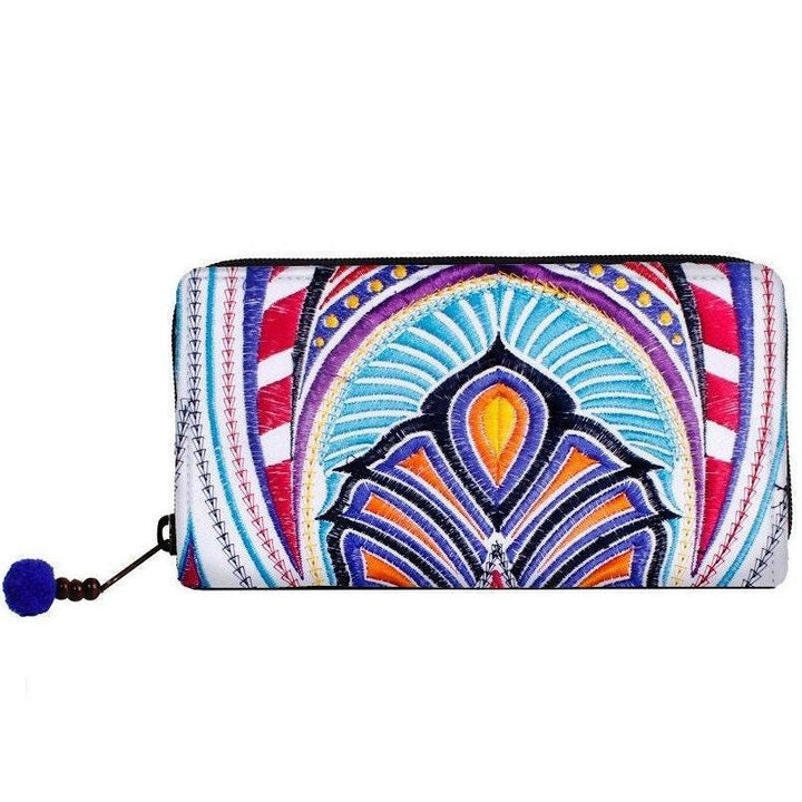Tahj Embroidered Wallet (White)-Lumily-Lumily MZ Fair Trade Nena &amp; Co Hiptipico Novica Lucia&