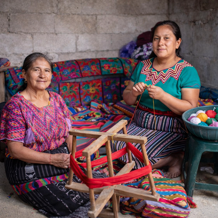 Earbud | Airpod Case Round Crochet Coin Purse | Keychain - Guatemala-Keychains-Juana (GU)-Lumily MZ Fair Trade Nena & Co Hiptipico Novica Lucia's World emporium