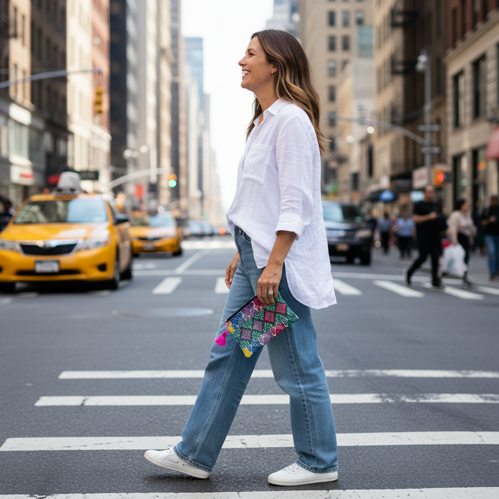 Maya Up-cycled Huipil Cosmetic One-of-a-Kind Bag (XL) - Guatemala-Bags-Laura y Francisco (GU)-Lumily MZ Fair Trade Nena & Co Hiptipico Novica Lucia's World emporium