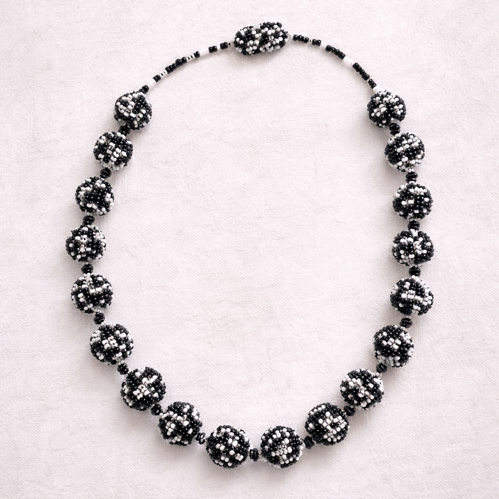 Magnetic Seed Bead Necklace Statement Beaded Necklace Boho Fair Trade - Guatemala-Jewelry-Lumily-Salt & Pepper-Lumily MZ Fair Trade Nena & Co Hiptipico Novica Lucia's World emporium