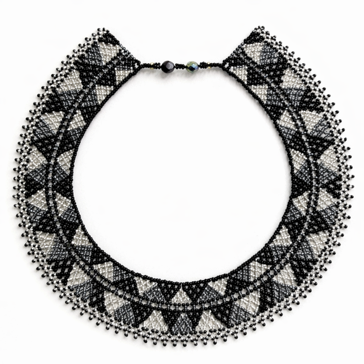 Seed Bead Collar Necklace Statement Beaded Bib Necklace Fair Trade - Guatemala-Jewelry-Maria-Salt & Pepper-Lumily MZ Fair Trade Nena & Co Hiptipico Novica Lucia's World emporium