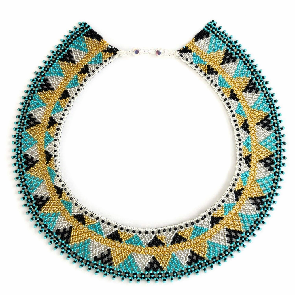 Seed Bead Collar Necklace Statement Beaded Bib Necklace Fair Trade - Guatemala