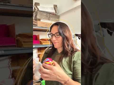 Hand-Painted Ceramic Colorful Sphere Boho Flower Ornament - Mexico