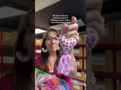 Hand Painted Bohemian Heart Clay Assorted Keychain - Mexico