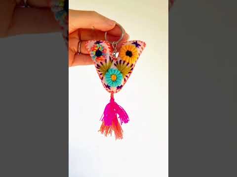 Alphabet Letter Embroidered Boho Keychain | Bag Charm - Mexico