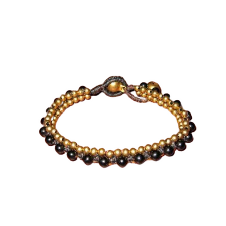 Stackable Bracelet with Brass Beads (Black) - Australia-Lumily-Lumily MZ Fair Trade Nena & Co Hiptipico Novica Lucia's World emporium