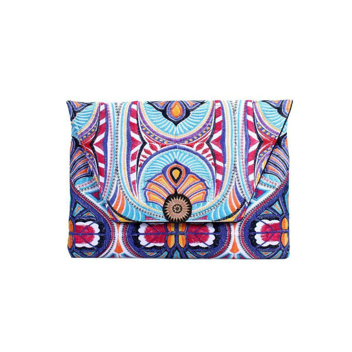 Embroidered Tahj Envelope Clutch | iPad Bag - Thailand-Lumily-White Blue-Lumily MZ Fair Trade Nena & Co Hiptipico Novica Lucia's World emporium