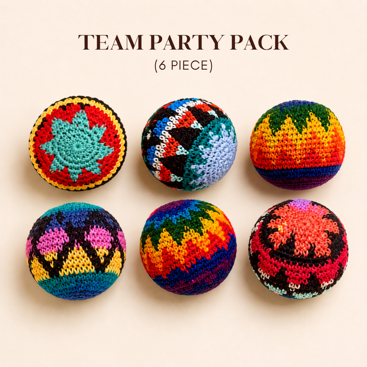 Foot Bag Knit Multicolor Sack Stress Ball Crochet - Guatemala-Decor-Juana (GU)-Team Party Pack Assorted-Lumily MZ Fair Trade Nena &amp; Co Hiptipico Novica Lucia&