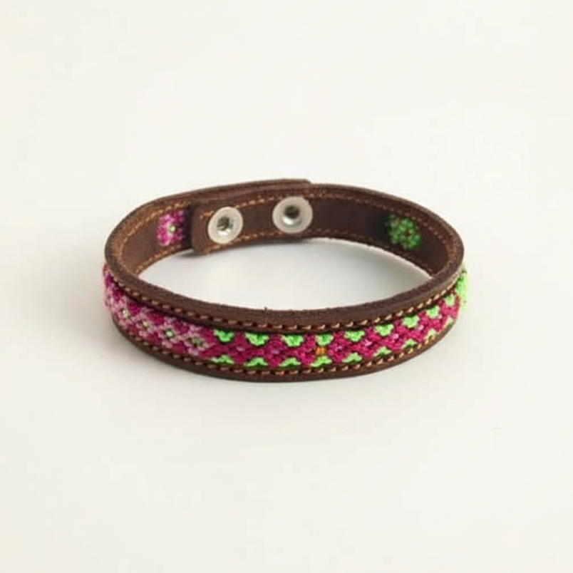 Vista Leather Adjustable Friendship Bracelet - Mexico-Jewelry-Joel (Arte Moderno en Cuero - MX)-Lumily MZ Fair Trade Nena &amp; Co Hiptipico Novica Lucia&