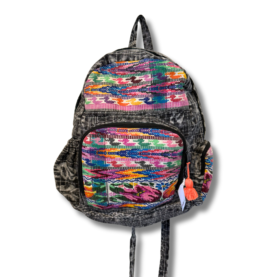 guatemalan mini backpack Volcano Huipil Upcycled Textile Backpack