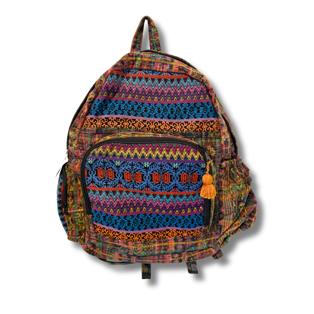 guatemalan mini backpack Volcano Huipil Upcycled Textile Backpack