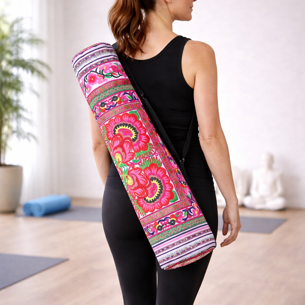 Happy Birds Embroidered Hmong Yoga Bag - Thailand-Bags-Wichai Shop-Lumily MZ Fair Trade Nena & Co Hiptipico Novica Lucia's World emporium