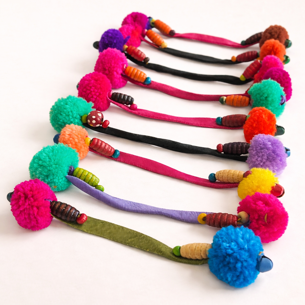 10 Pack – Pom Pom Zipper Decoration (DIY) – Thailand-Decor-Pichayada (Nu Shop - TH)-Lumily MZ Fair Trade Nena & Co Hiptipico Novica Lucia's World emporium