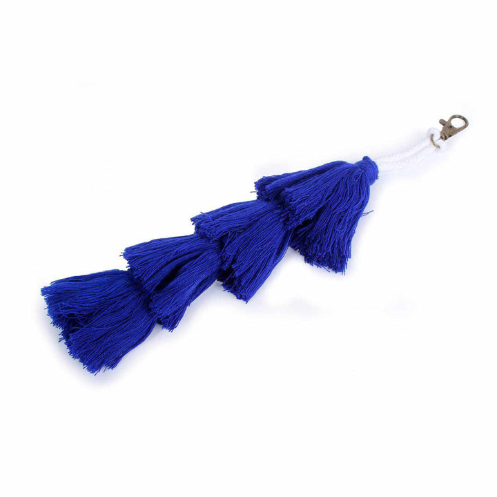 Multi-Tassel Key Chain | Zipper Pull - Thailand-Accessories-Lumily-Dark Blue-Lumily MZ Fair Trade Nena & Co Hiptipico Novica Lucia's World emporium