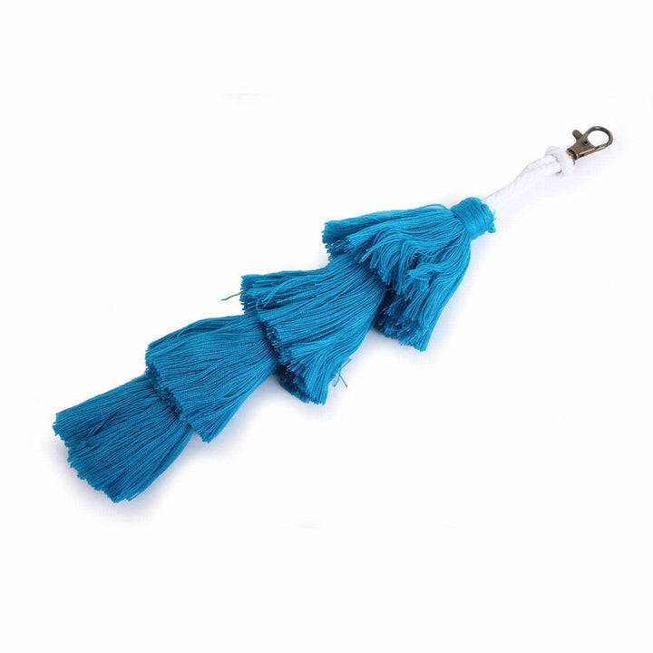 Multi-Tassel Key Chain | Zipper Pull - Thailand-Accessories-Lumily-Blue-Lumily MZ Fair Trade Nena & Co Hiptipico Novica Lucia's World emporium